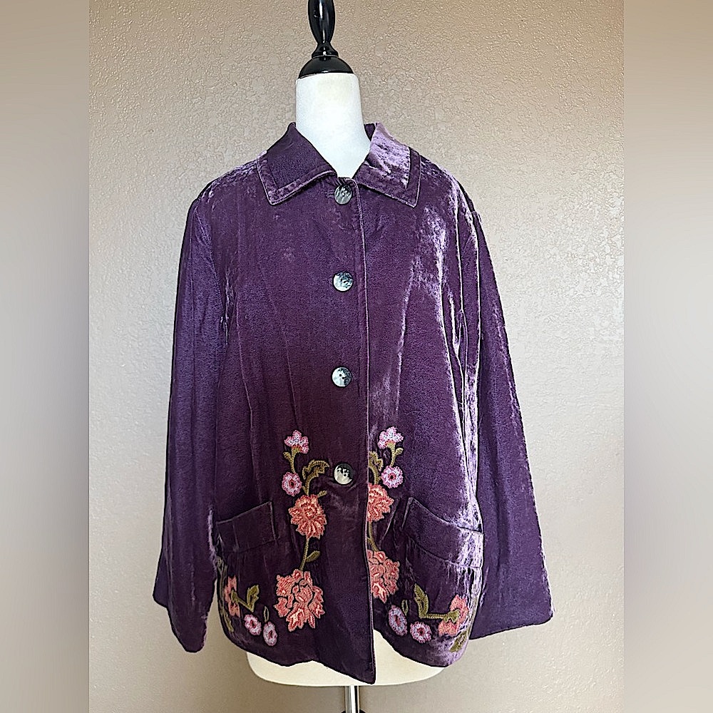 Whimsical J Jill Velvet Jacket